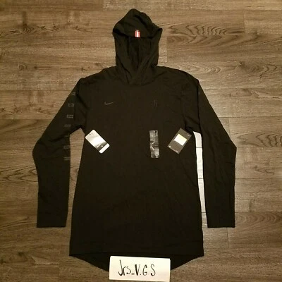 Camisa com capuz HOUSTON ROCKETS NBA Nike manga longa tripla preta masculina PEQUENA - Imagem 1 de 4
