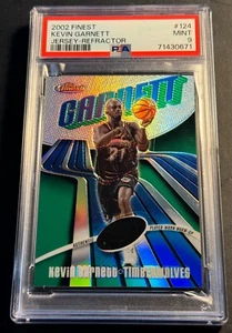 2002 Finest Refractor #124 Kevin Garnett Timberwolves Jersey /250 PSA 9 POP 4 - Picture 1 of 2