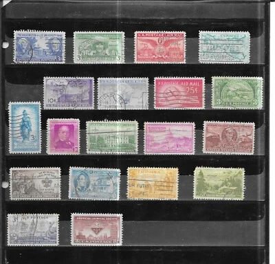 USA 1949. SELECTION OF 19.  FINE USED . AS PER SCAN. - Image 1 of 3
