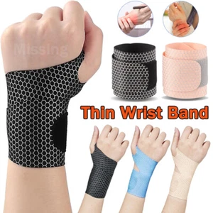 Ultra Thin Wrist Hand Support Brace Splint Carpal Tunnel Sprain Arthritis Pain - Picture 1 of 18