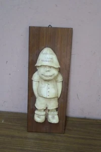 Vintage Jewish Judaica Israel Srulik wood sculpture figure Golan Heights Kibbutz - Picture 1 of 6