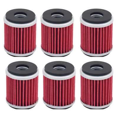 6 Packs Oil Filter for Yamaha YZ250F YZ250FX YZ450F YZ450FX WR250F WR250R WR450F - Image 1 of 4