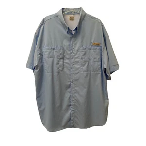 Columbia PFG Omni-Shade Men’s Size XL Light Blue Button Down Short Sleeve Shirt - Picture 1 of 7