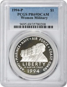 1994-P Women in Military Silver Commemorative Dollar PR69DCAM PCGS Proof 69 DC - Picture 1 of 2