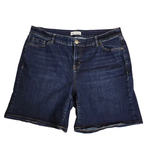 Lane Bryant Denim Bermuda Shorts Dark Wash Stretch Plus Size 16 - Picture 1 of 6