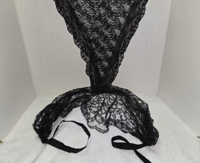 复古黑色蕾丝发巾发饰 2 件装 — 第 1/4 张图片