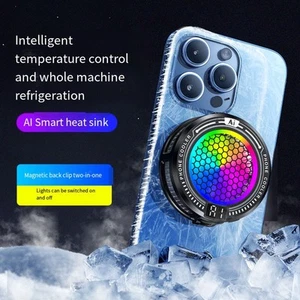 Lekka magnetyczna chłodnica telefonu z regulowaną prędkością i funkcjami RGB - Zdjęcie 1 z 12