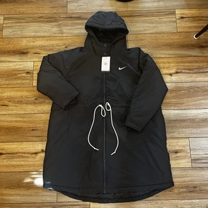 Nike Sportswear Essential Park Parka Cremallera Completa Chaqueta Puffer Con Capucha Negra Talla 1X - Imagen 1 de 12