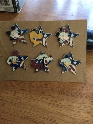 Disney 2008 Hidden Mickey  "Patriotic Star Salute" Complete 6 Pin Set - Image 1 of 3