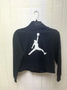 Jordan Brand Jumpman Hoodie Boys 12-13 Youth Black/White Nike Air Sweatshirt - Picture 1 of 4