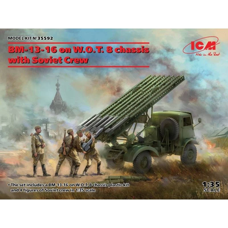 Icm - 1/35 Bm-13-16 On W.o.t. 8 Chassis with Soviet Crew