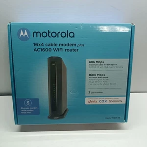Motorola MG7540 16x4 DOCSIS 3.0 Cable Modem Plus AC1600 WiFi Router Open Box - Picture 1 of 5