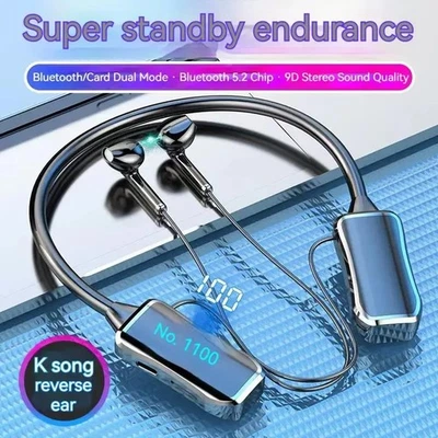 Wireless Bluetooth Neckband Headphones Mic Headset Stereo Earbuds Earphone - Image 1 of 4