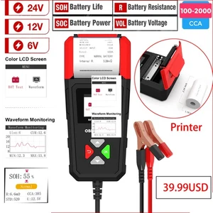 Probador de batería BM550U de 6V/12V/24V con impresora incorporada para automóviles camión motocicleta - Imagen 1 de 8