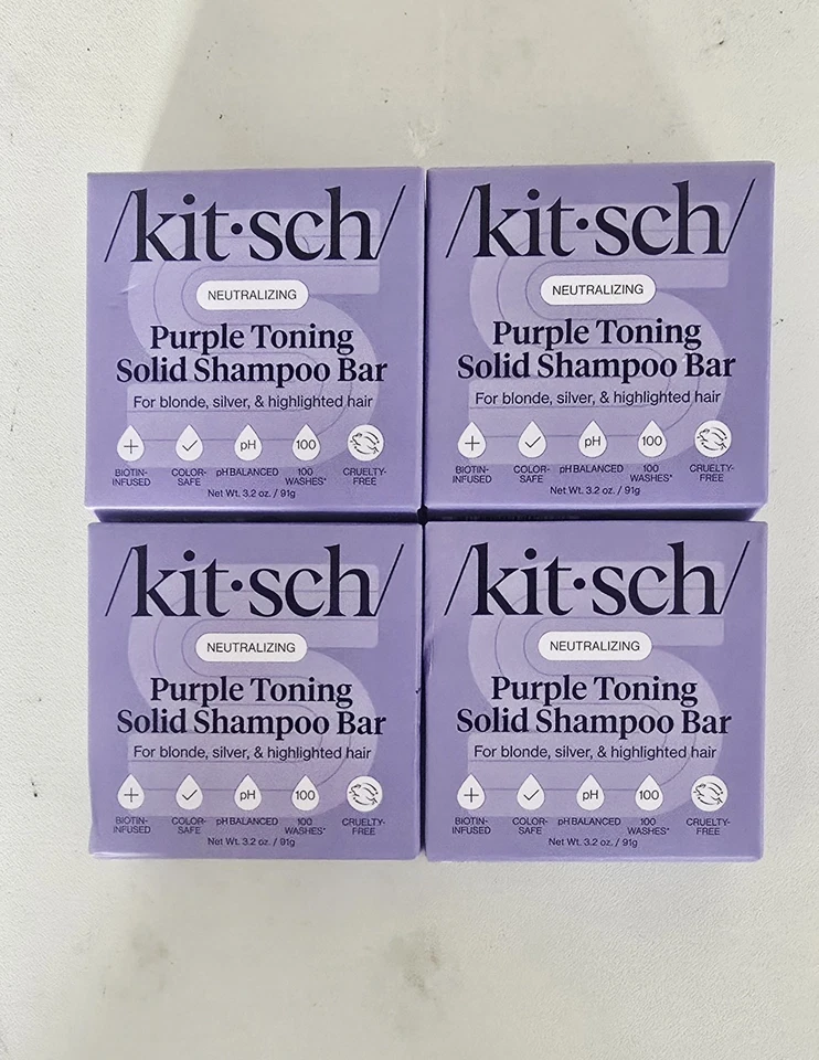 Kitsch PURPLE TONING Solid Shampoo BIOTIN Bar 3.2 Oz.
