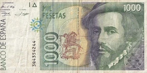 Billet de banque banknote money ESPAGNE SPAIN ESPANA 1000 pesetas 1992 état 244 - Imagen 1 de 1