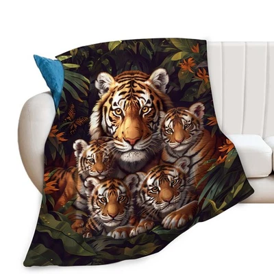 Manta Tigre Bosque Bady Tigre Decoración Animal Manta Regalos para Niñas Bo... Foto 1 de 4