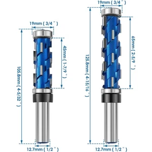 2Pcs 1/2inch Shank Flush Trim Router Bit Set Flush Trimming Bit Double FaFTF - Picture 1 of 10