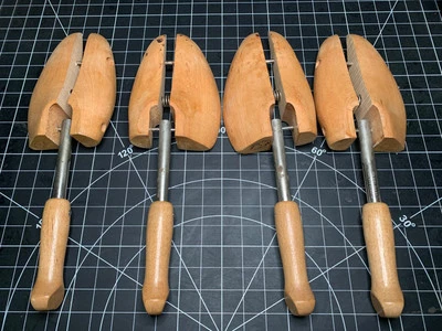 Lote De 2 Camillas Zapatos Madera Vintage Árbol Nº 4 ajustables Rochester NY Foto 1 de 4