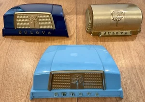 3 VINTAGE/ANTIQ BULOVA PLASTIC WATCH BOXES-WATERPROOF FIFTH AVE NY FIFTH AVE - Picture 1 of 8