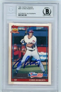 CHRIS ROBERTS 1991 Topps Traded #98T Team USA BAS Certified Authentic Autograph - Picture 1 of 2