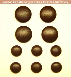 GENUINE LEATHER BUTTONS 10 premium real leather covered buttons MADE IN USA - Picture 1 of 9