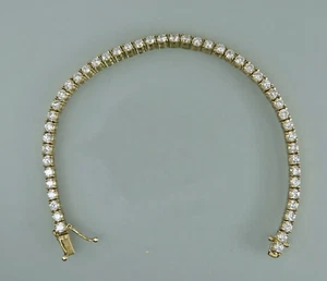 Tennisarmband, Armband, Sterling Silber 925 vergoldet, 18,5 cm - Afbeelding 1 van 6