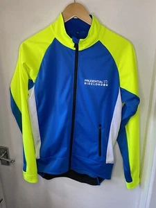Prudential Ride London fluro yellow & blue long sleeve cycle jersey jacket M - Picture 1 of 10