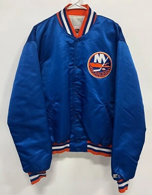 Vtg 80's Starter New York Islanders Satin Jacket Men's XL - Image 1 of 4