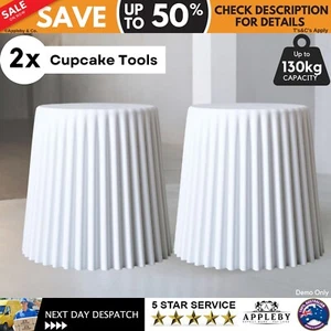 2 x Cupcake Stool Plastic Stacking Stools Side End Table Indoor White Seat - Picture 1 of 13