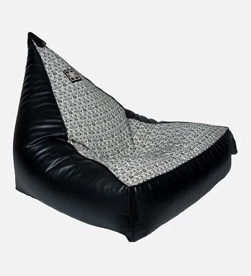 Funda piramidal sofá silla bolsa de frijoles solo algodón y cuero 3XL decoración del hogar Foto 1 de 4