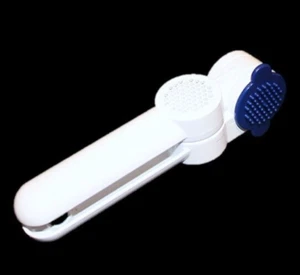 Tupperware Garlic Press Vintage Kitchen Gadget White & Bold N Blue EUC - Picture 1 of 2