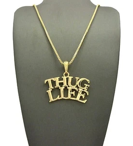 NEW THUG LIFE PENDANT &24" CHAIN HIP HOP NECKLACE (VARIOUS CHAINS) - XSP485 - Picture 1 of 13