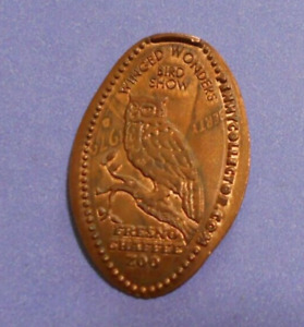 Fresno Chaffee Zoo elongated penny Ca Usa cent Owl copper coin Winged Wonders