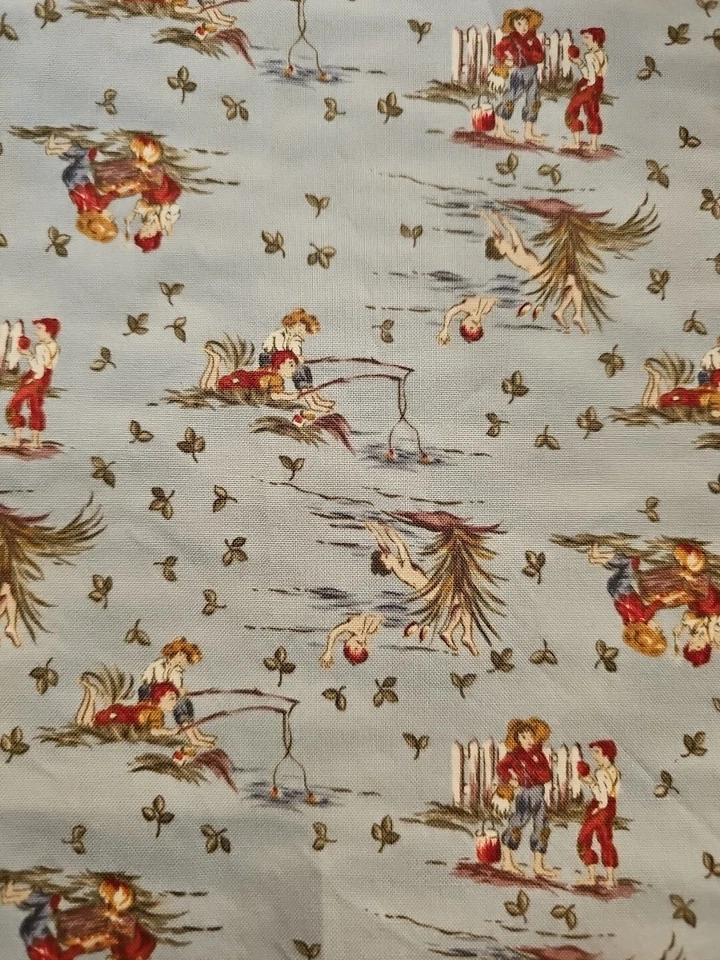 VTG Tom & Huck Moda Fabric  Reproduction Classic Mark Twain Finn Sawyer 2yds - Image 1 of 3