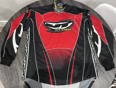 JT USA PAINTBALL CLASSIC JERSEY MENS LARGE L - RED/BLACK- VINTAGE OG - Image 1 of 4