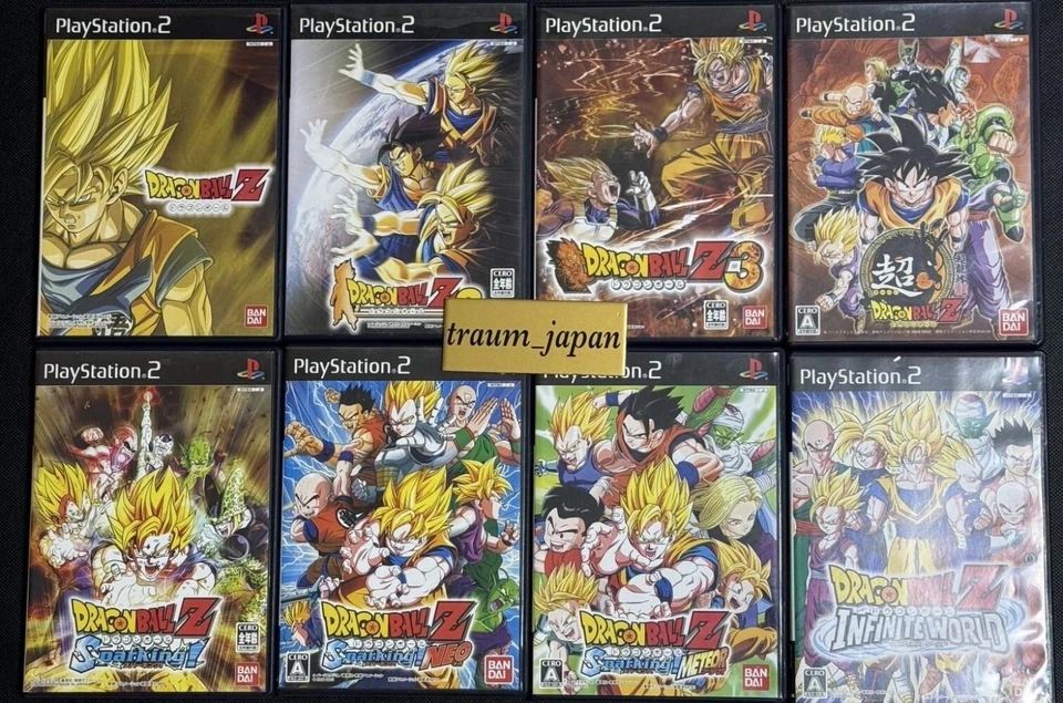 Lot 8 PS2 Dragon Ball Z 1 2 3 Infinite Sparking Neo Meteor PlayStation Set Game - Image 1 of 4
