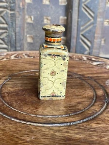 Antigua maceta jarrón miniatura pintada a mano de Rajasthan antigua años 18 - Imagen 1 de 4