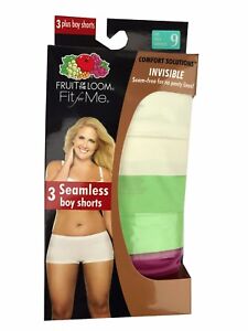 Fit for Me® by Fruit of the Loom® Women's 3-pack Seamless Boy Shorts INVISIBLE