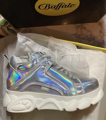 Zapatillas deportivas BUFFALO Corin plataforma moda talla 8 plateadas iridiscentes Foto 1 de 4