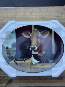 Franklin Mint Down On The Farm Lowell Herrero Sammelteller Kuh Hund Huhn PP - Bild 1 von 7