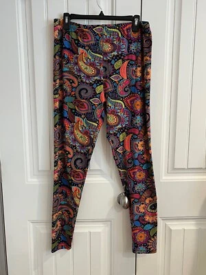 Leggings para mujer talla grande White Mark XXL - vibrante estampado cachemir, suaves y elásticos Foto 1 de 4