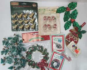 Lote de adornos de vidrio cepillo botella apliques miniaturas artesanales navideñas vintage - Imagen 1 de 13