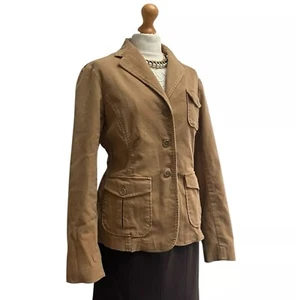 LANDS’ END Jacket 12 Brown Corduroy Blazer Casual Cord Boho Soft Cotton Outdoor - Picture 1 of 24