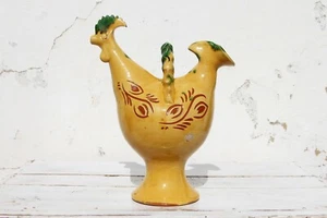 1900 antico gallo portoghese terracotta acquamanile - Foto 1 di 12
