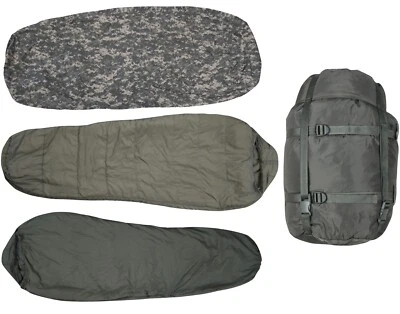 DAMAGED Complete MSS Modular Sleep System w Sleeping Bags Bivy Cover Stuff Sacks - Image 1 of 4