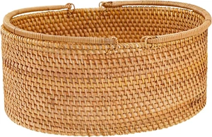 12.6"×9"×5" Rattan Picnic Basket with Handles, Large Oval Gift Baskets, Hand-Wov - Picture 1 of 7