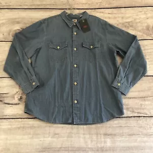Camicia Levis Stile Originale Relaxed Denim L Uomo Blu Jeans Bottoni 2022 Nuova con etichette - Foto 1 di 13