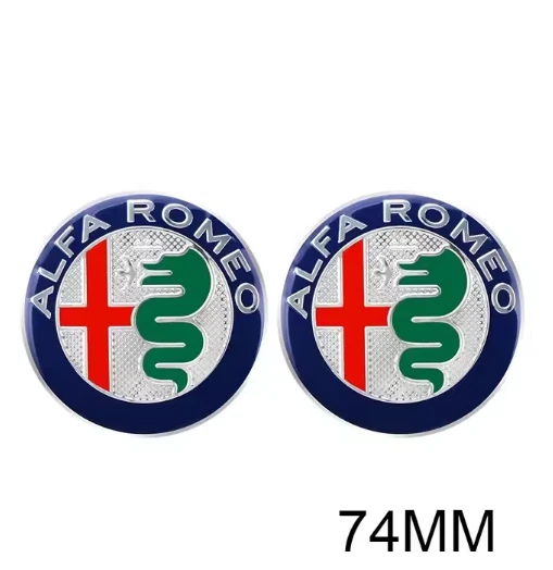 2 peças 74 mm emblema capô dianteiro carro emblema porta-malas traseiro adesivo de carro para 147 159 PRATA - Imagem 1 de 1