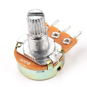 10 X 20K Ohm Linear Taper Rotary Potentiometer Panel B20K Pot 15mm Shaft Round - Picture 1 of 6
